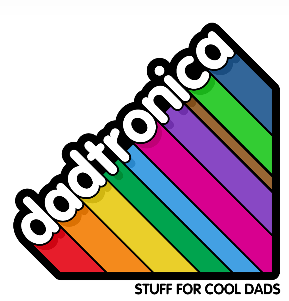 复古的色彩鲜艳的“dadtronica”标志