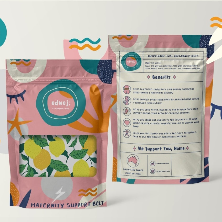 Odwoj maternity product packaging design