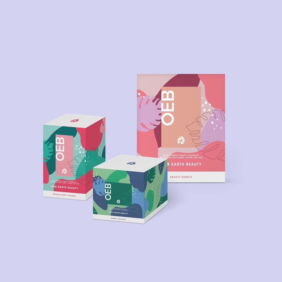 earth beauty brand box packaging design