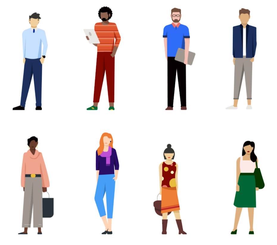 Illustration of different customer avatars