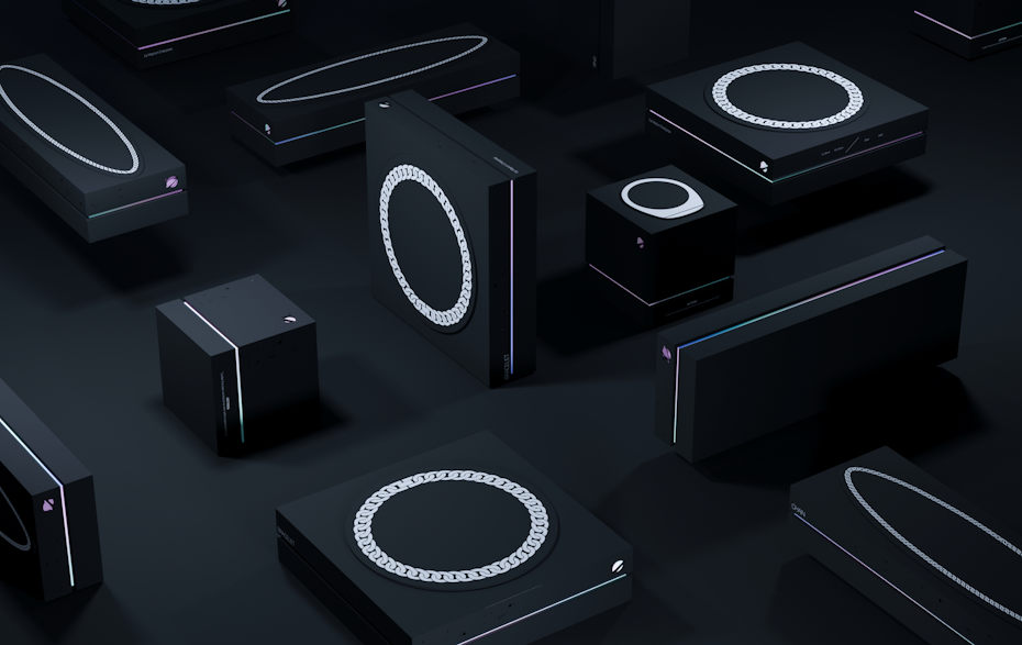 cyber gradient design on jewelry packaging