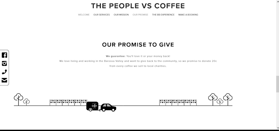 A cartoon of a black car is pulling a cargo of coffee