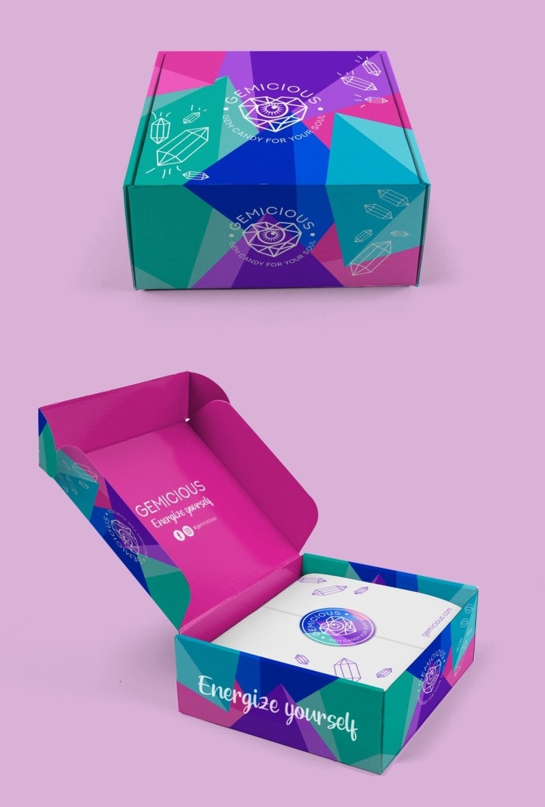 colorful packaging for gem jewelry