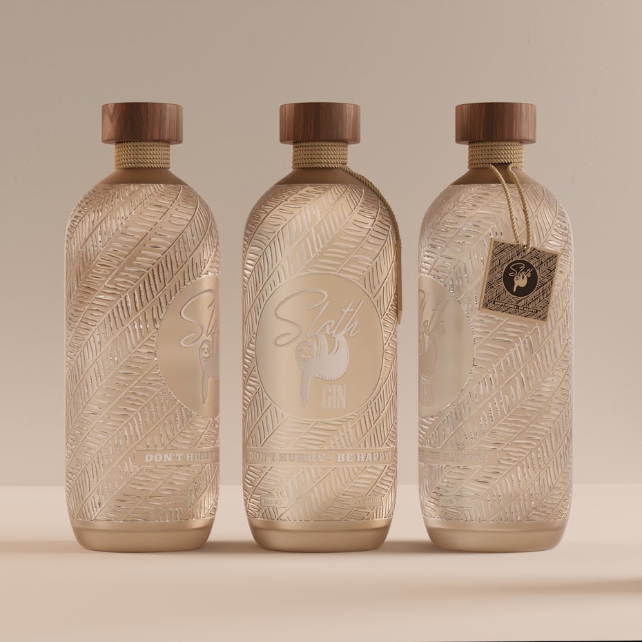 Sloth gin packaging design