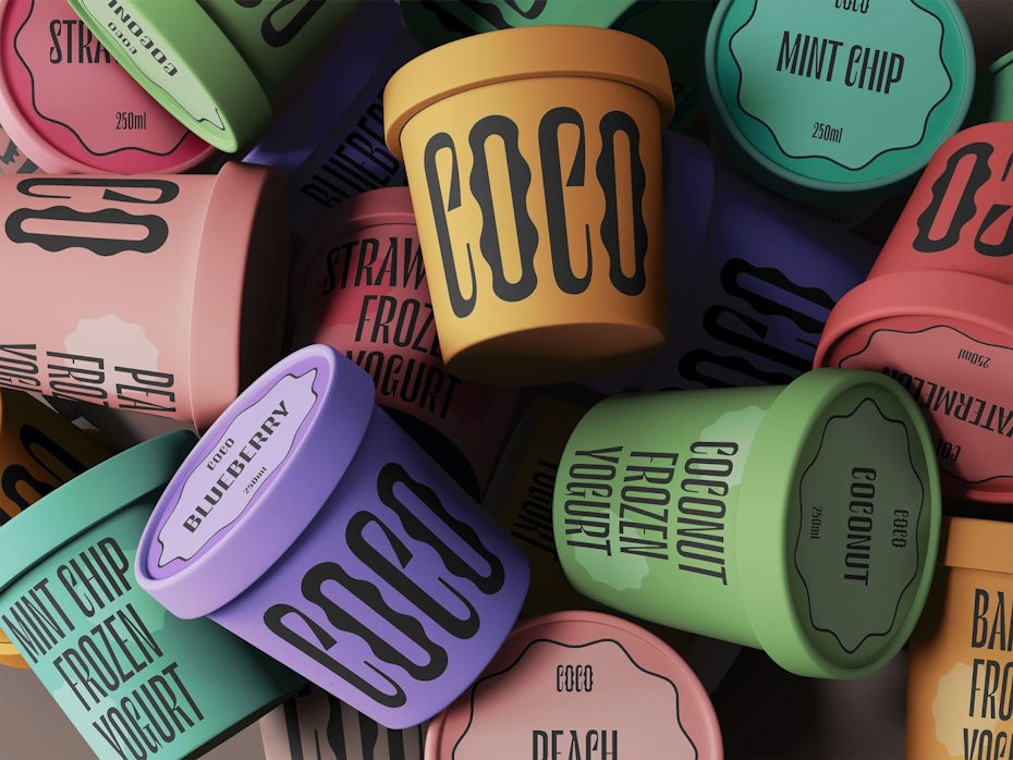Coco frozen yogurt packaging design