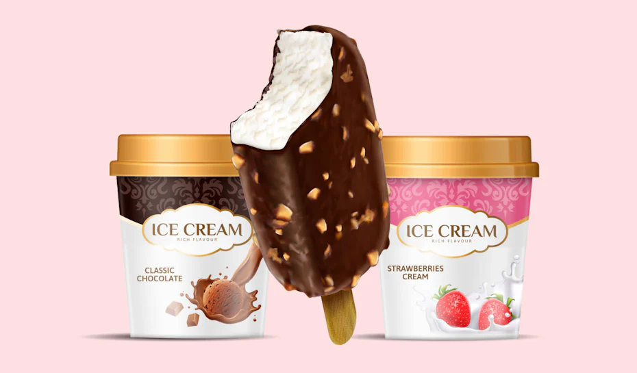 illustration of chocolate and strawberry ice creams