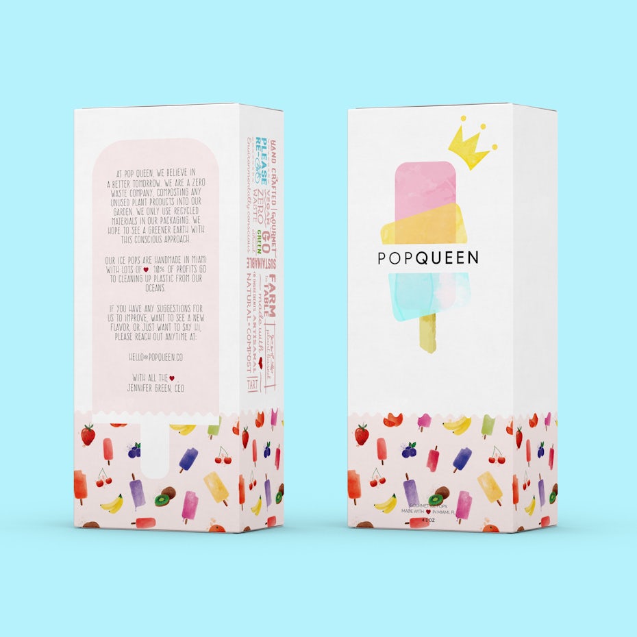 PopQueen popsicle packaging design