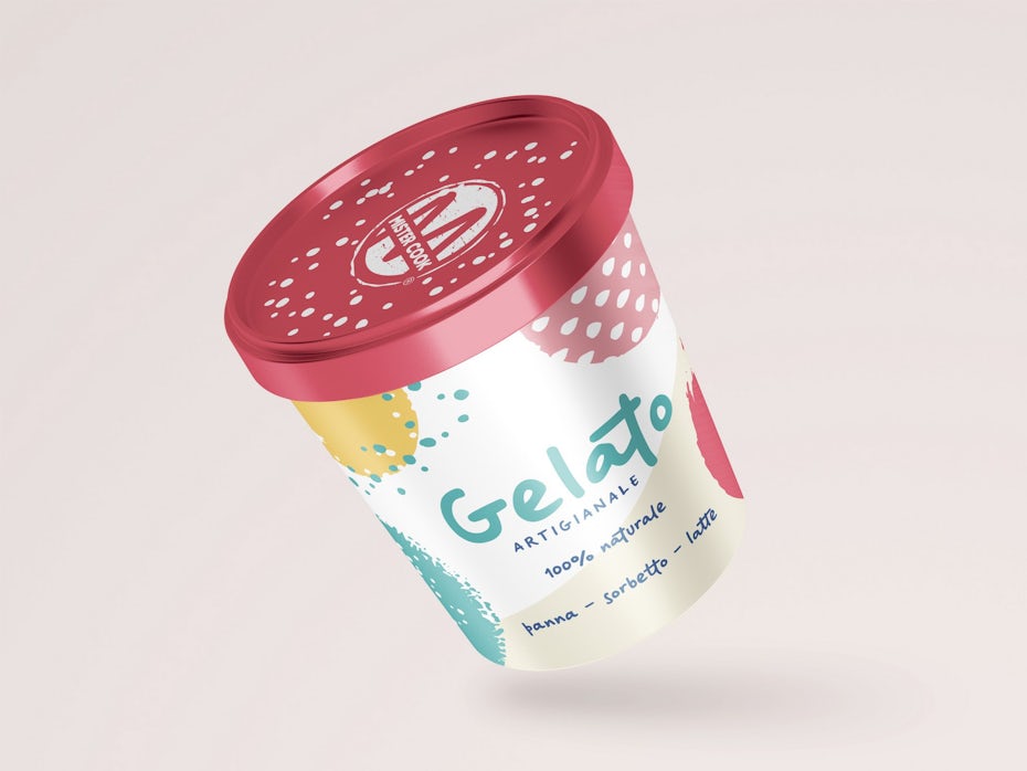 Mister Cook gelato packaging design