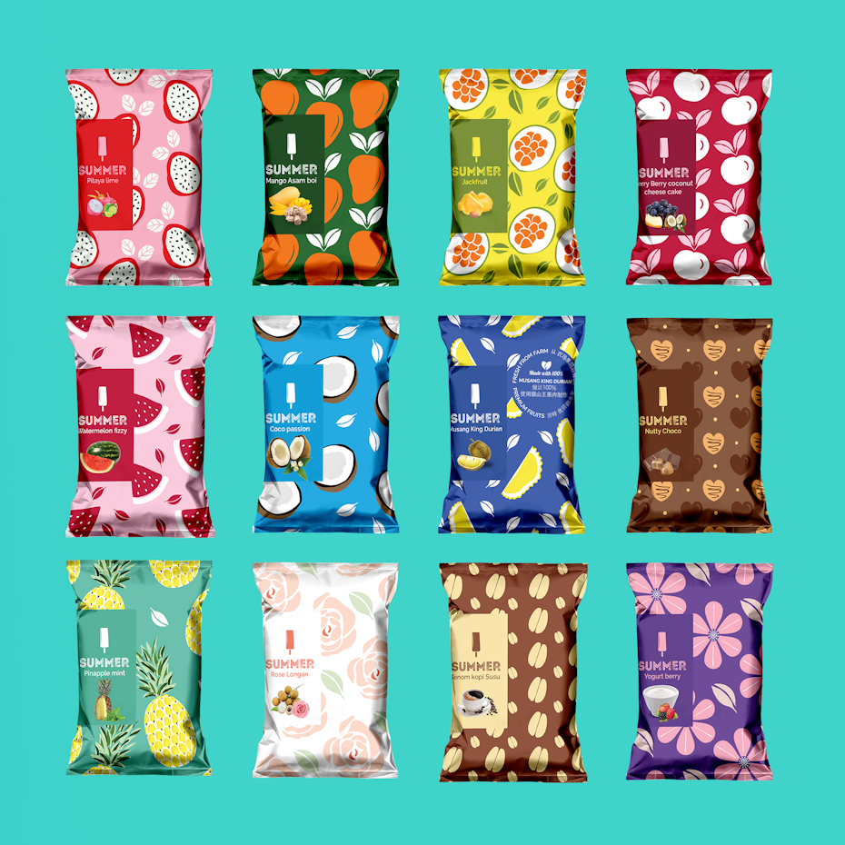 Summer ice cream packaging design