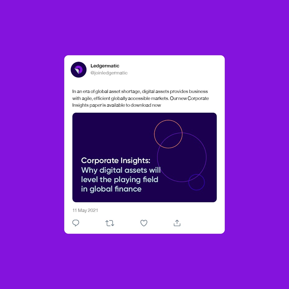 social media example for Ledgermatic