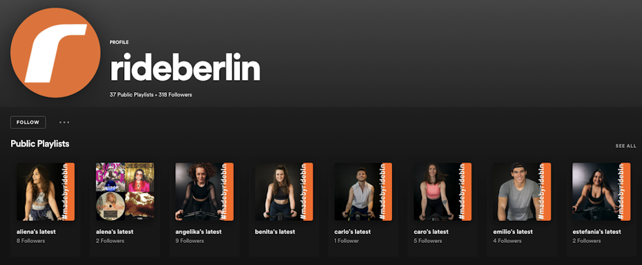 spotify page for ride.bln