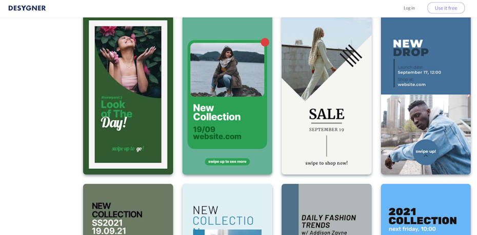 Eine Sammlung von Social-Post-Vorlagen für den Modeeinzelhandel