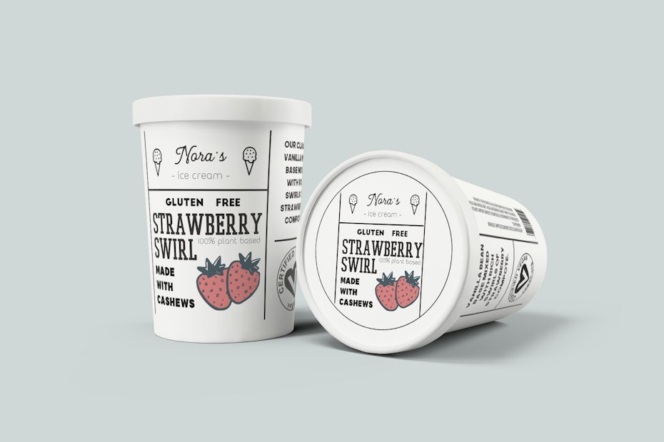 Nora’s Ice Cream packaging design