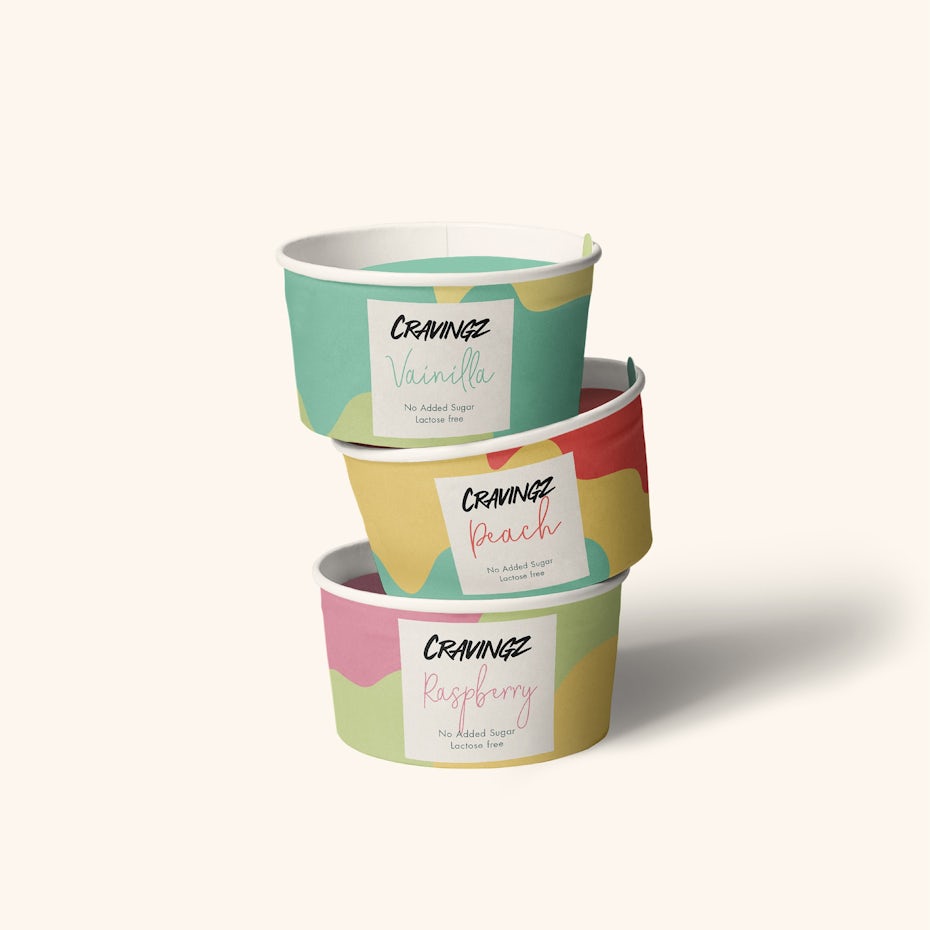 Cravingz ice cream cup design