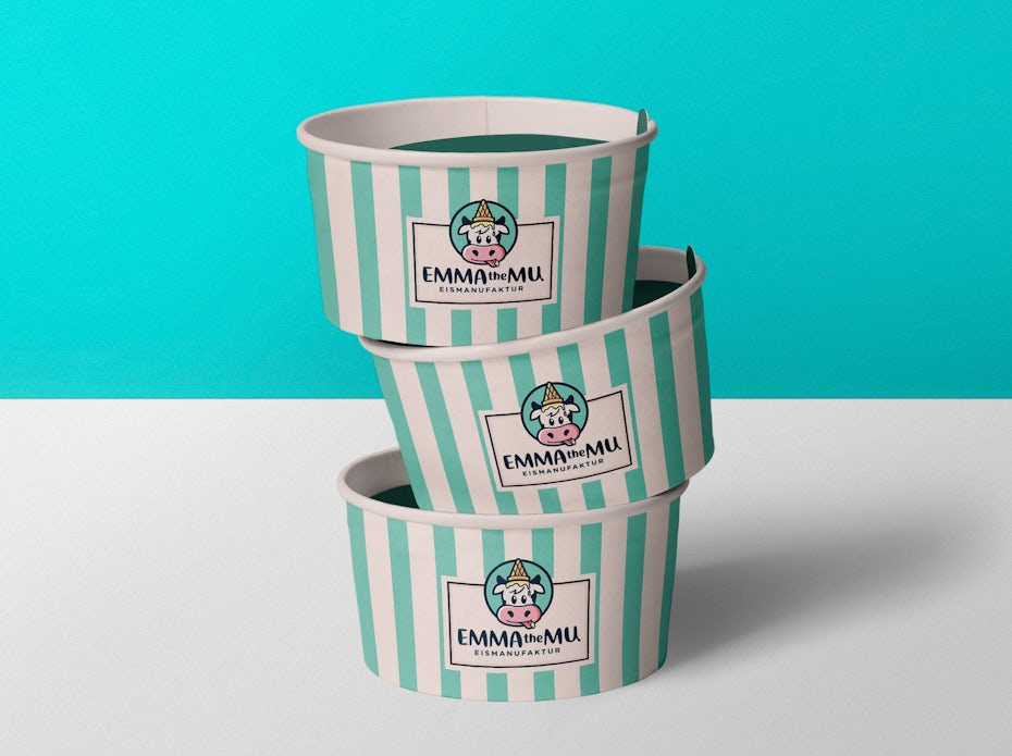 Emma the Mu ice cream cup design