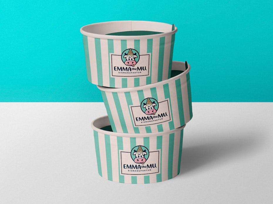 Emma the Mu ice cream cup design