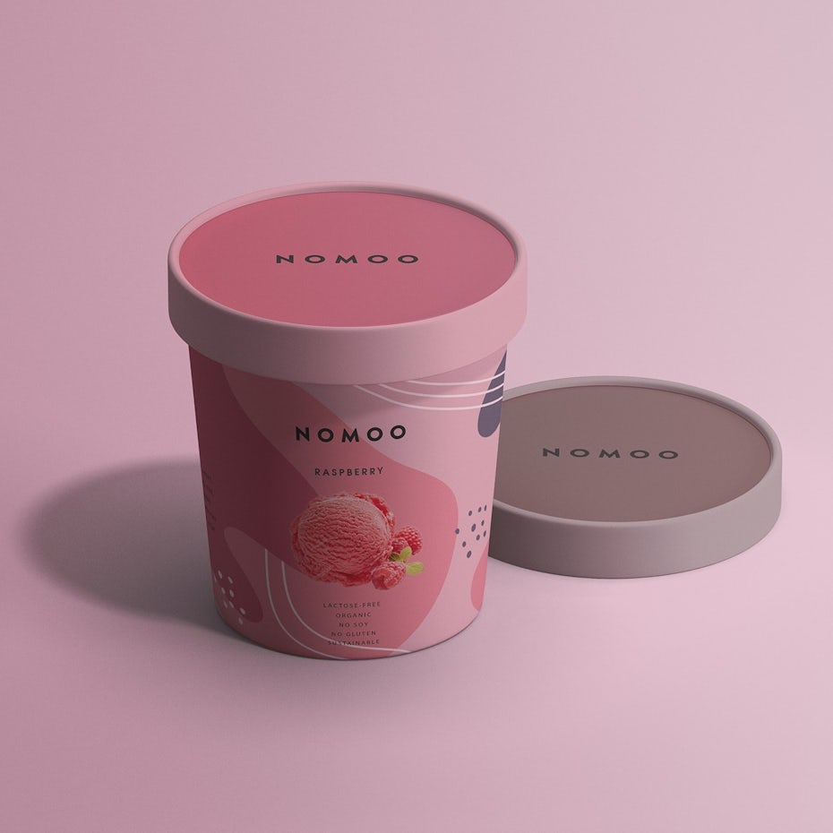 Nomoo ice cream packaging design
