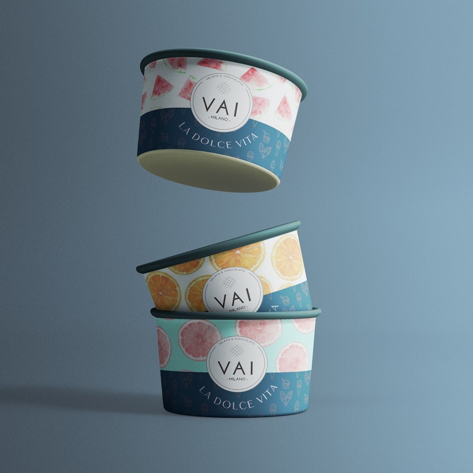 VAI ice cream cup design