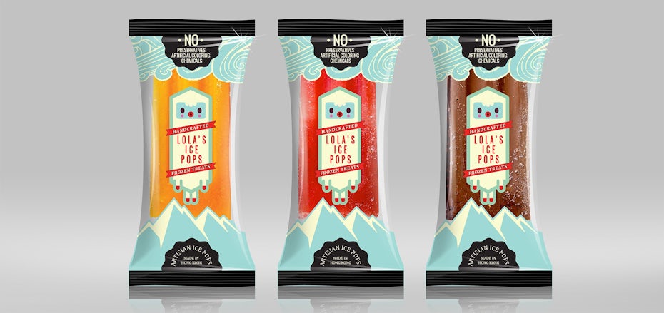 Lola’s Ice Pops ice cream packaging design