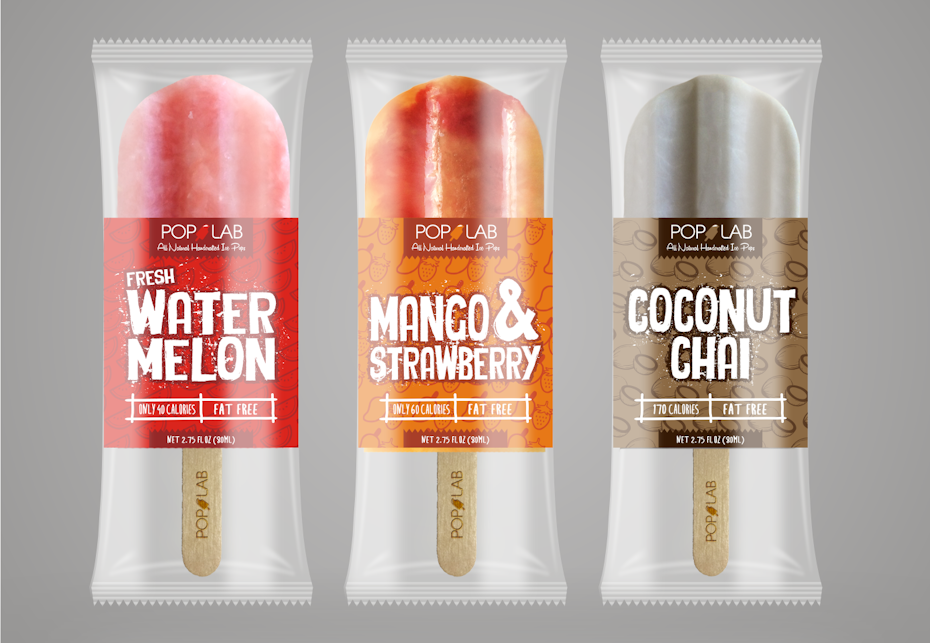 POP LAB ice cream packaging design