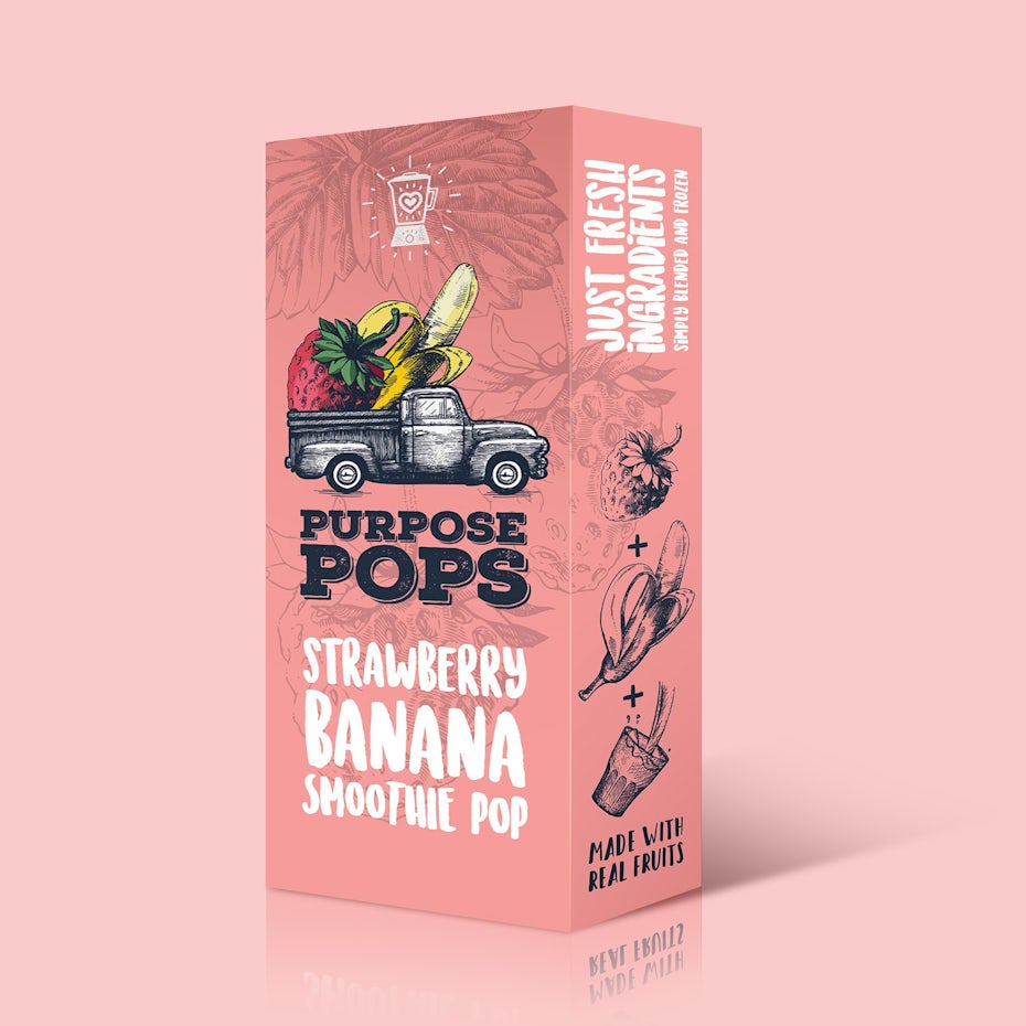 Purpose Pops ice pops packaging design