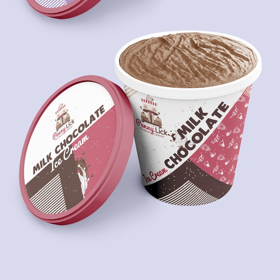 Penny Lick ice cream packaging design