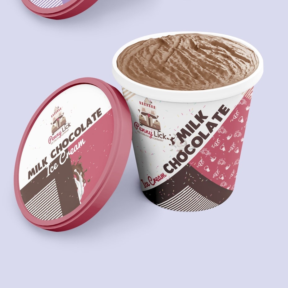 Penny Lick ice cream packaging design