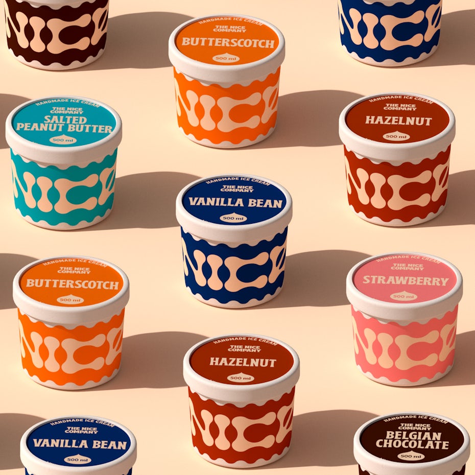 The Nice Company ice cream packaging design