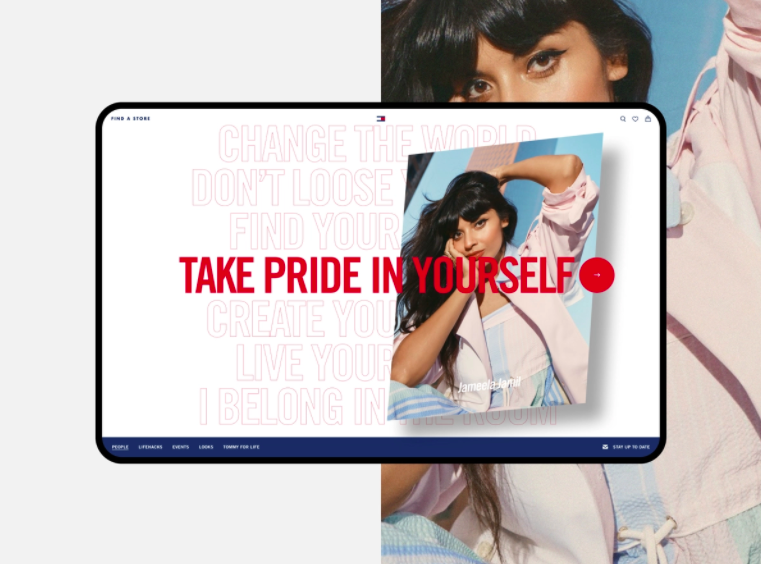 a brand website featuring a celebrity influencer campaign