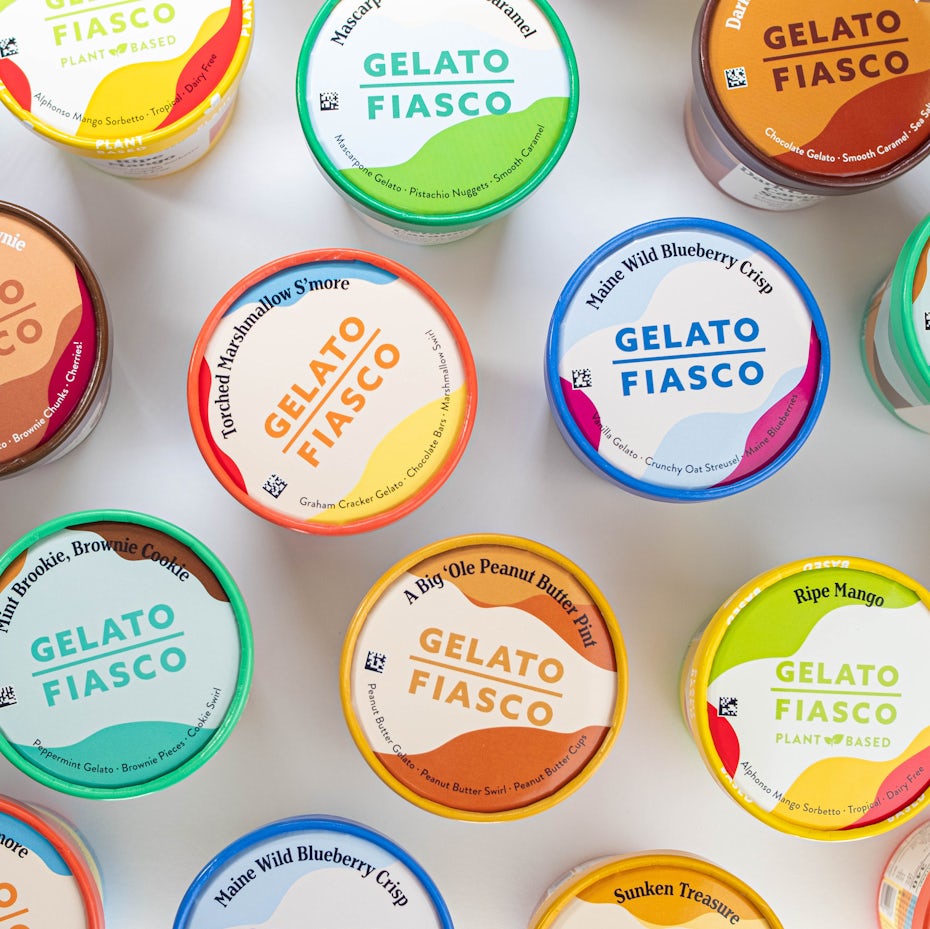 Gelato Fiasco ice cream packaging design