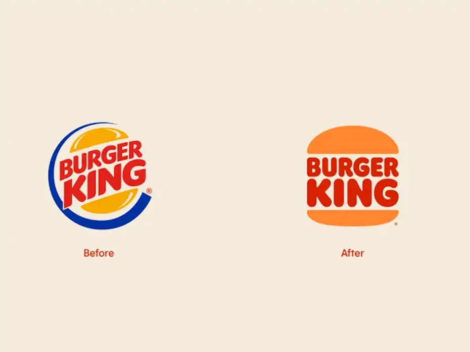 Previous Burger King logo and new Burger King logo