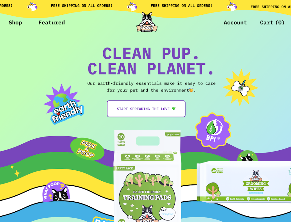 90s style website design for pet brand