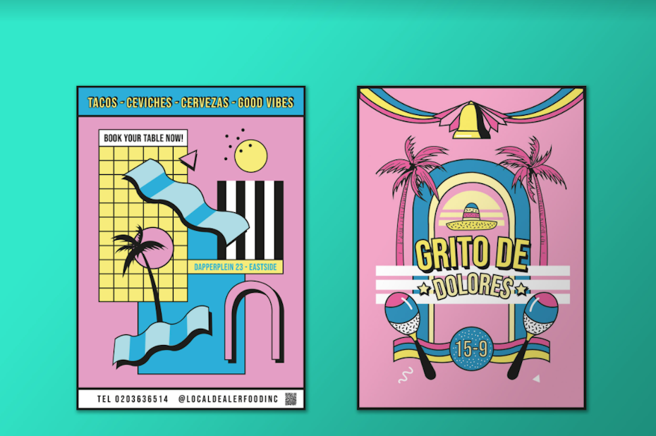 colorful Memphis design graphics