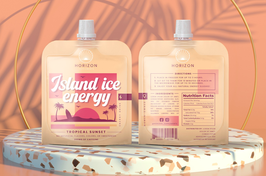collection of colorful retro-inspired drink packages