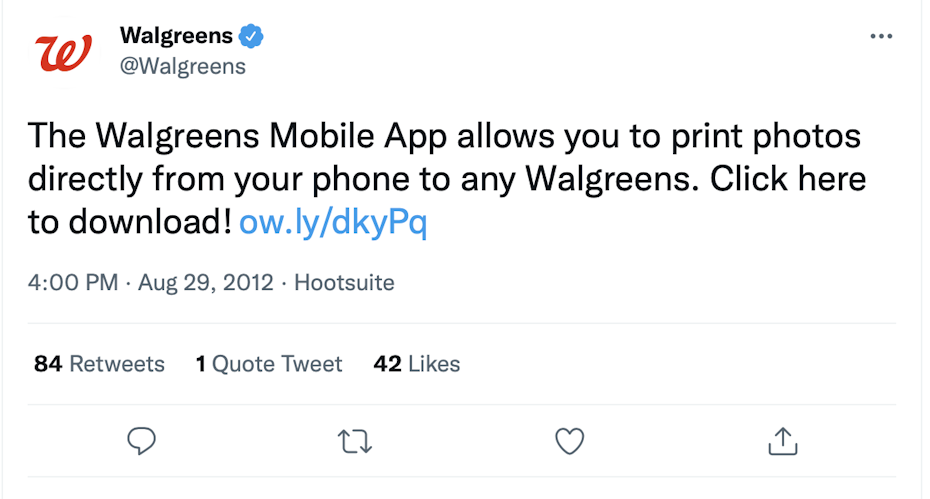 Walgreen tweet