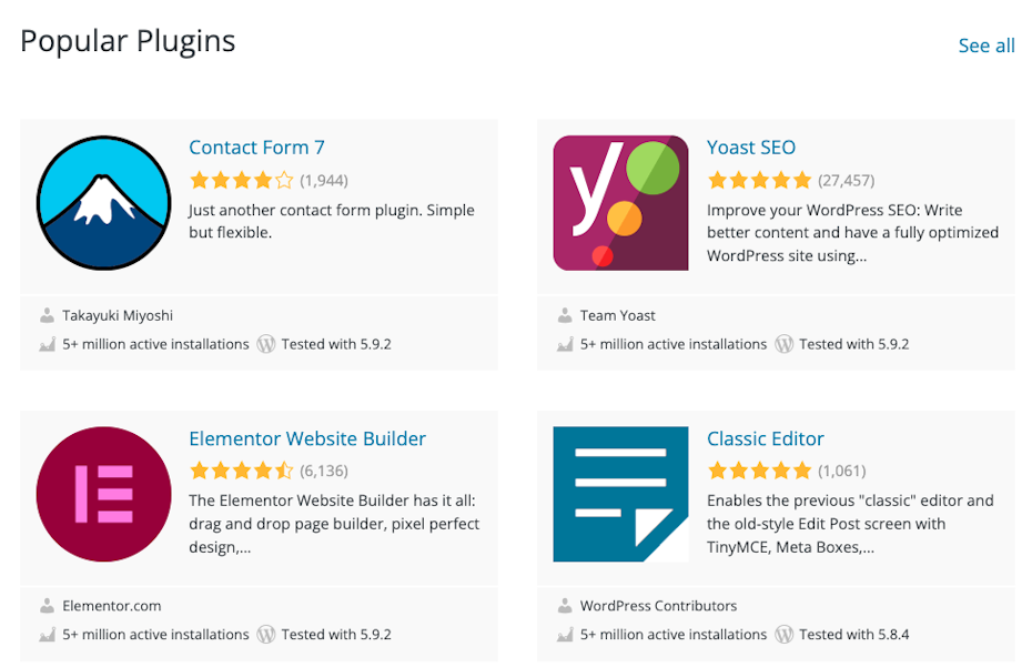 WordPress plugins
