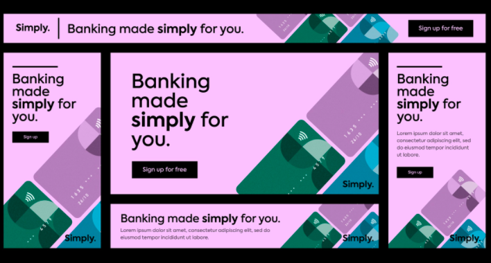 an advert for a simple banking app