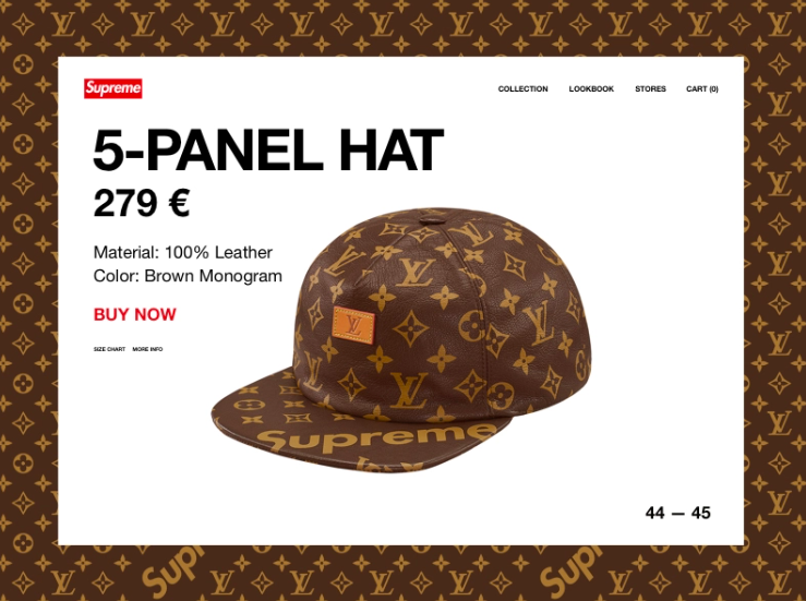 a Supreme X Louis Vuitton cap