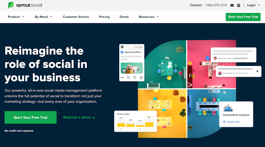 screenshot of sprout social