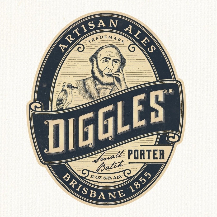 Vintage style logo design for a brewery