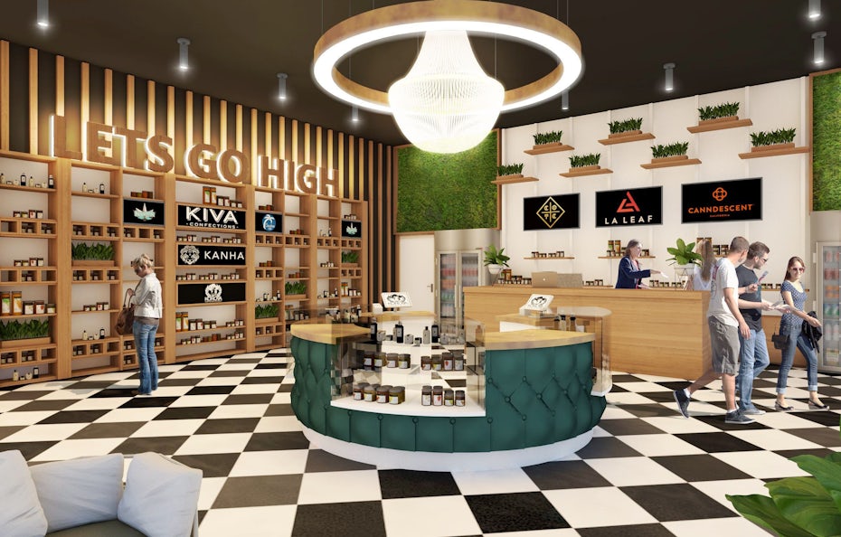 3D interior design for a cannabis brand