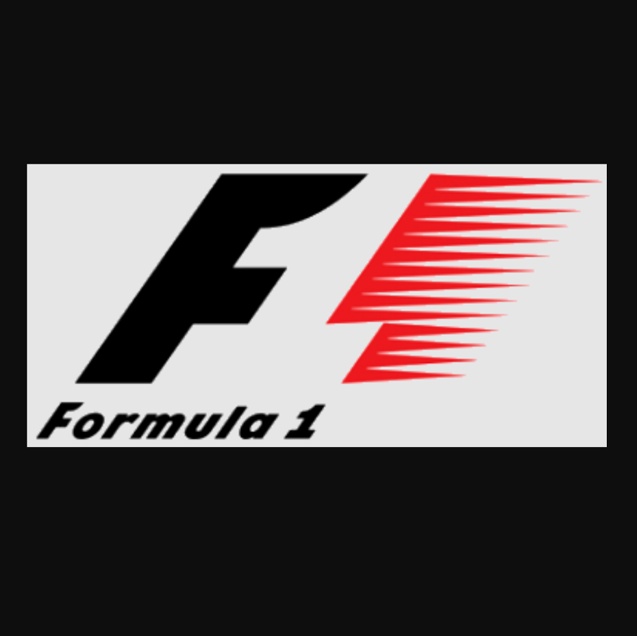 black and red formula one logo