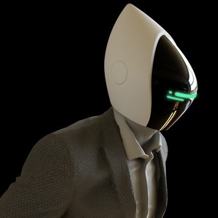 3D design of a robot character in a suit