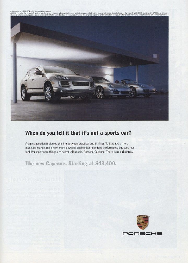 The Porsche Cayenne advert