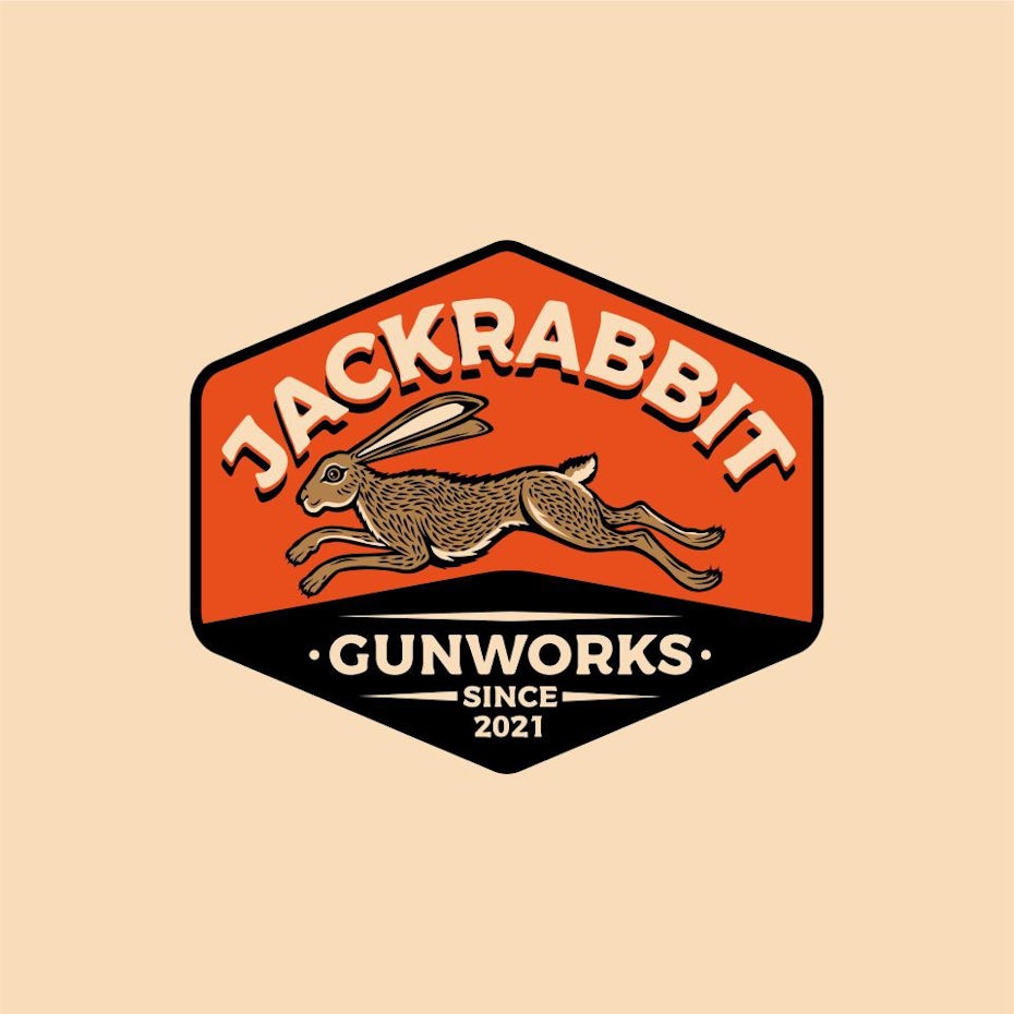 Vintage style emblem logo for gunworks