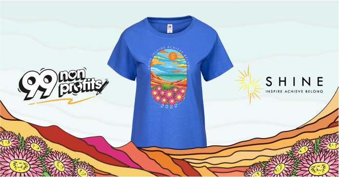 SHINE's new logo and t-shirt design