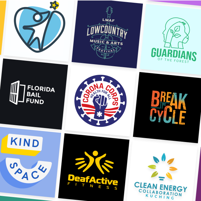 Collage of logos funded through 99nonprofits