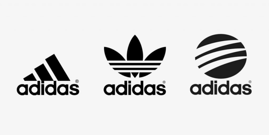 Three adidas logos