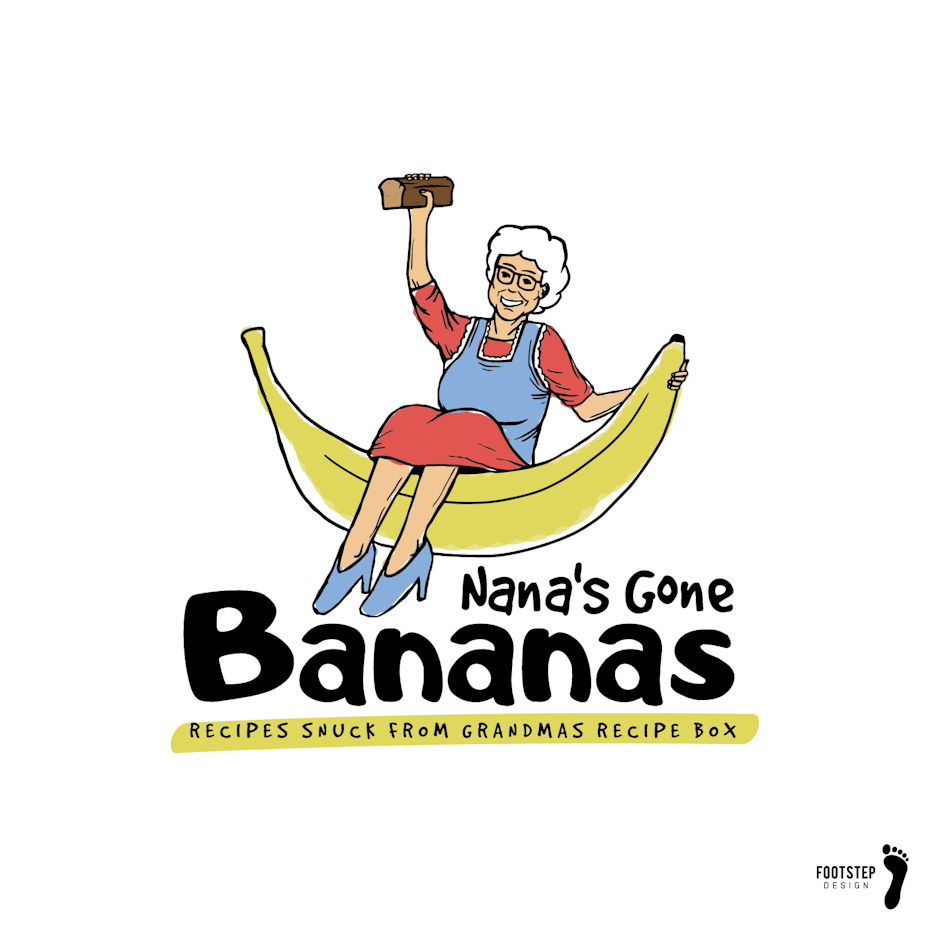 Grandma cartoon character mascot design for recipe site