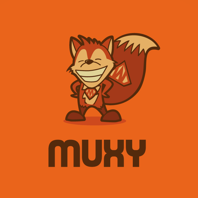 Fox character mascot logo design for a technology brand